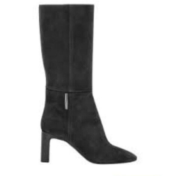 Longchamp -women’s Roseau Heeled boots Black suede leather Bamboo logo EU 38/7.5 - Picture 14 of 14